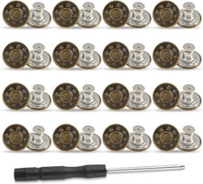 16 PCS Jeans Buttons, 20Mm No Sew Jean Button Replacement for Loose Jeans Trouse