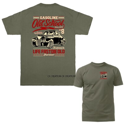 Gasoline Old School Hot Rod Classic Vintage Car Automobile Graphic T-shirt