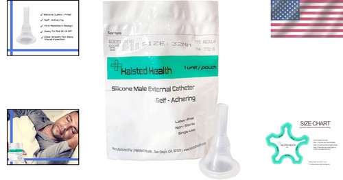 Self-Adhesive Silicone Male External Catheter 29mm - Kink Resistant Comfort - Picture 2 of 8