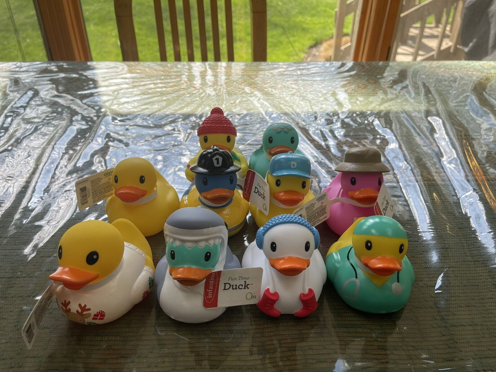 NWT SET WITH 10 Mixed Large discharge sale Selling Fun Rubber Infantino Ducks Time