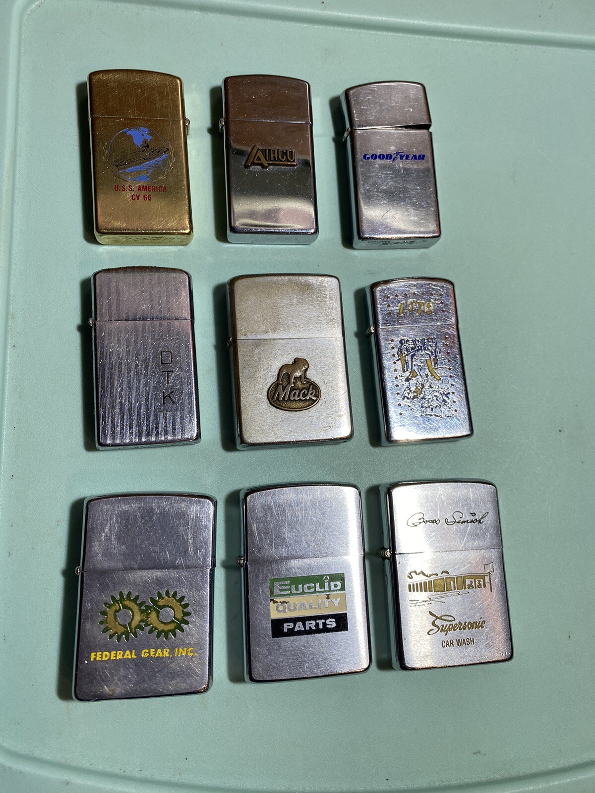 Vintage Zippos Lighters, Lot of 9 50’s 60’s & 70’s USS America CV 66 eBay