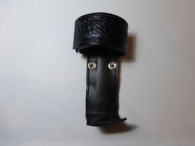  Duty Belt Black Leather Universal Radio Holder - Basketweave Style.  SALE!!