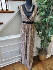 Zealous Women Multicolor Polyester Sleeveless V-Neck Causal Long Maxi Dress S