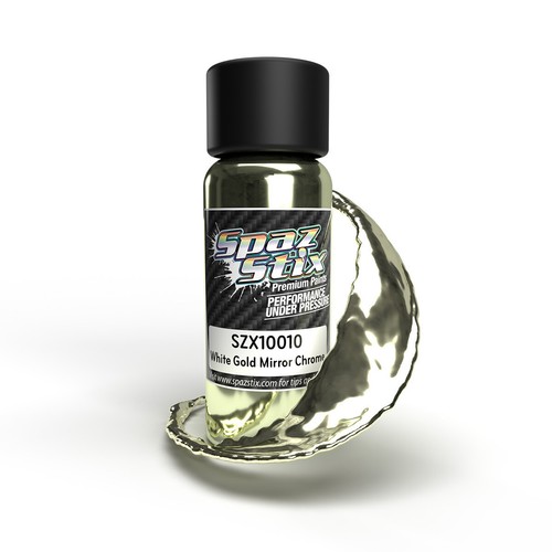 Espejo cromado aerógrafo Spaz Stix SZX10010 pintura lista para oro blanco, 2 oz - Imagen 2 de 2