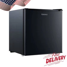 1.7 Cu Ft Single Door Mini Fridge Reversible 2 Adjustable Leveling Leg Black New