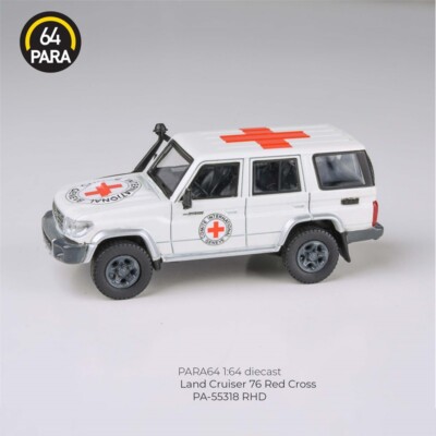 PARA 1:64 2014 Land Cruiser LC76 Red Cross / JAF Livery Diecast