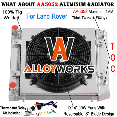 4 Rows Radiator Shroud Fan For 1994-98 Land Rover Discovery Defender 300TDI 2.5L