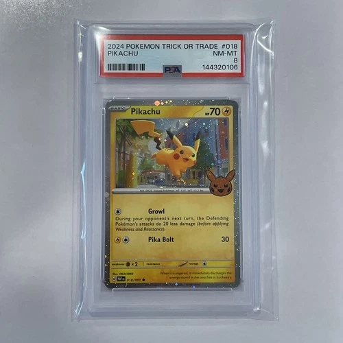 PSA 8 Pokemon 2024 Trick or Trade Pikachu