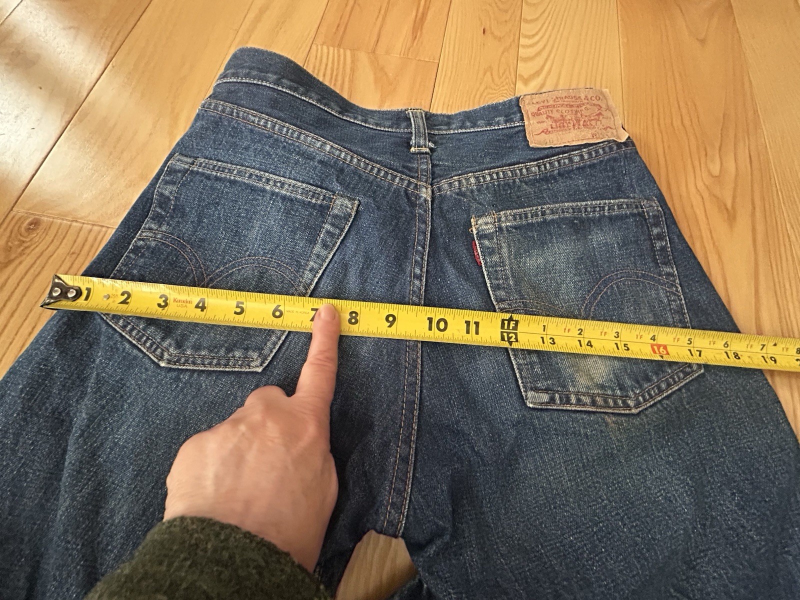 Vintage 60s 70s Big E Levi's 501 Jeans Red Line Selvedge 30x34 (28x30) thumbnail 10