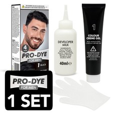 1-2pk Mens Hair and Beard Dye Permanent Colour Black Dark & Medium Brown Shades