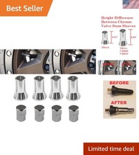 C20018 TR414 - Universal TPMS Chrome Valve Stem Sleeve Covers and Cap Dress U...