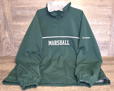Marshall University 1/4 Zip Pullover Embroidered Green Jacket by Columbia XXL 2X