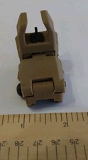 Tactical Khaki Folding Flip Up Front Sight Dual Aperture Backup - Tan