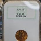 1941 Lincoln Wheat Small Cent NGC MS 67 RD in OLD FATTY slab with full hologram!