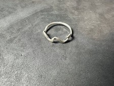1.35g Vintage Sterling Silver 925 Wavy Minimalist Band Ring Stackable M Size 6.5