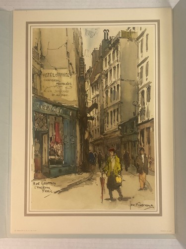 Vintage Paris Street Scenes by Jan Korthals - 6 Prints Portfolio in full Color - Picture 3 of 8