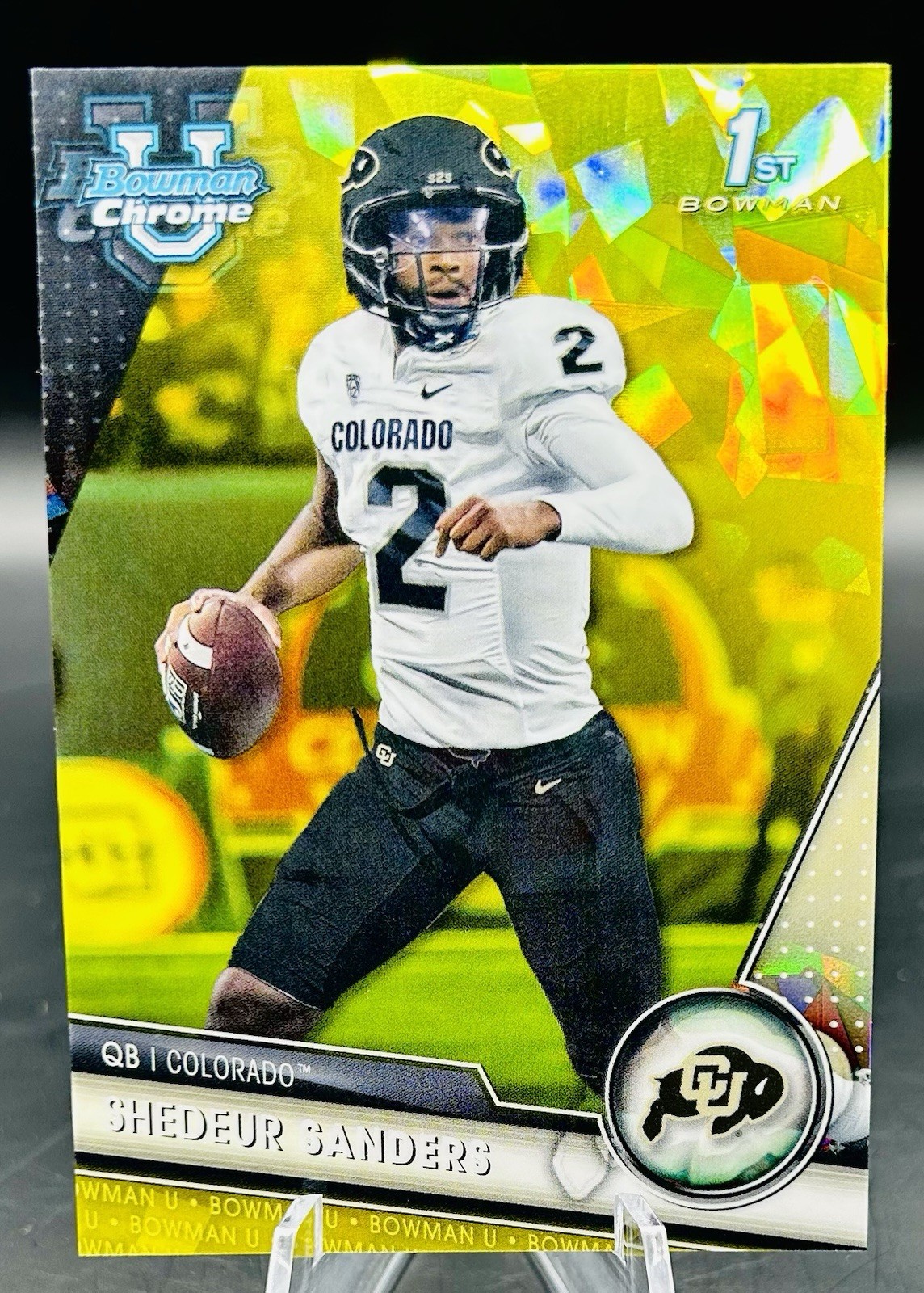 2023 Bowman University Chrome Sapphire Edition - Shedeur Sanders #16 Yellow /75