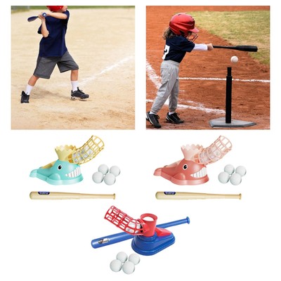 Baseball-Pitching-Maschine für Kinder mit Schläger und 6 Baseballbällen als