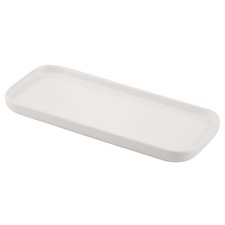 Ceramic Tray for Kitchen Counter, White Vanity Tray for Bathroom Counter, Lon...