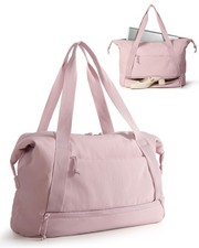 Pink Lightweight Weekender Travel Duffel Bag Shoe Compartment Laptop