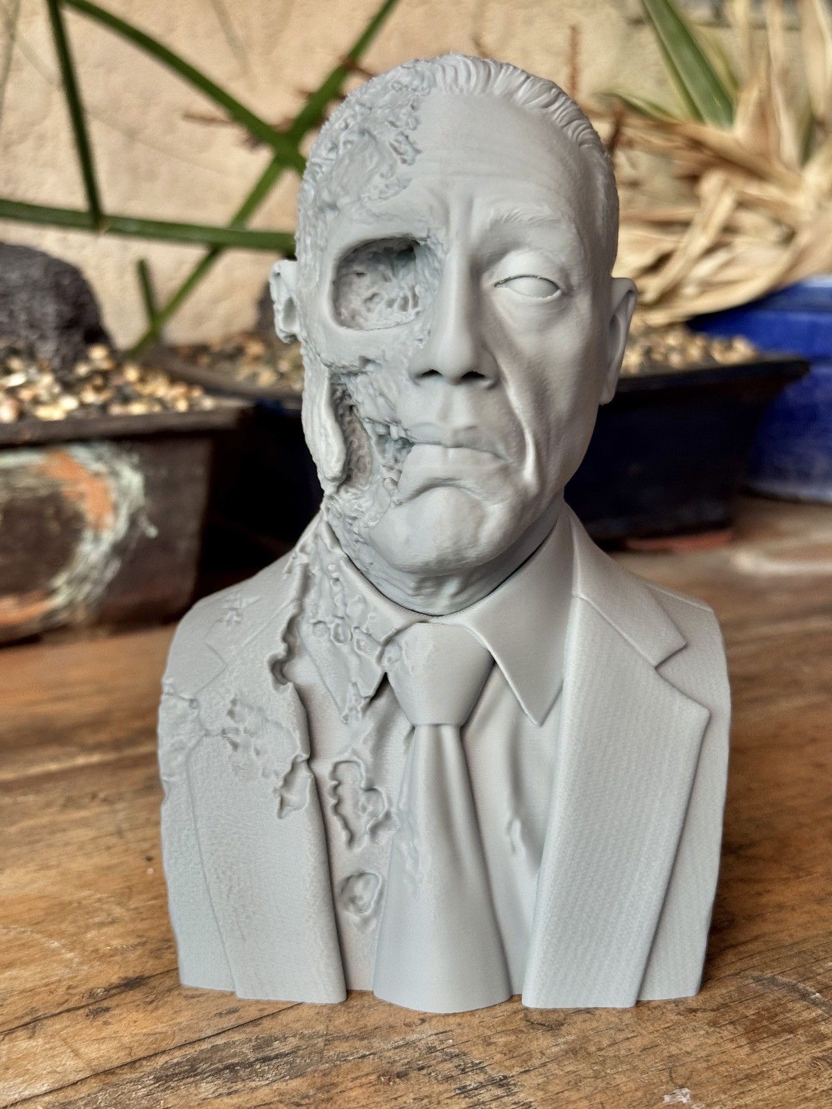 "Estatua coleccionable impresa en 3D Gus Fring cara quemada rompiendo mal busto 6,5"""
