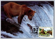 UN 2000 Endangered Species Grizzly Bear FDC Maxi Card w/Pictorial Cancel