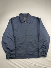 Vintage Dickies Jacket XL Quilted Zip Up Work Navy Blue Mechanic 90s Collar