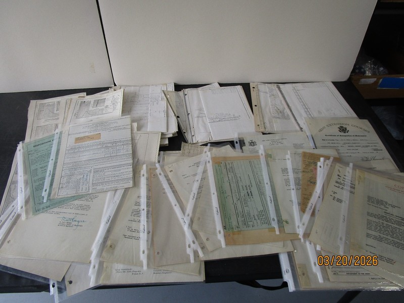 ENGINEERING DOCUMENTS DIAGRAMS LETTERS  1930S -1960S 70 PC EPHEMERA  3 LB BX #20