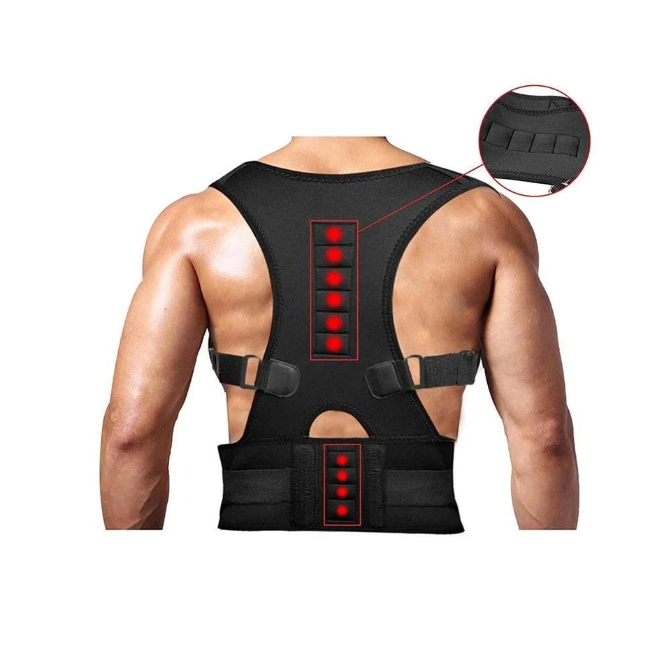 MARKENLOS Magnetic Men Women Adjustable Posture Corrector Back Shoulder Support Brace Belt