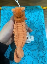 HOT Jellycat Sheldon Shrimp Plush Keychain Bag Charm Cute Sea Creature Toy Gift