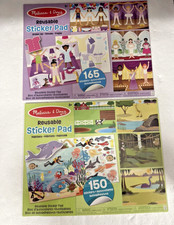 2 Melissa  Doug Reusable Sticker Pads Dress Up  Habitats 150  165 Pieces