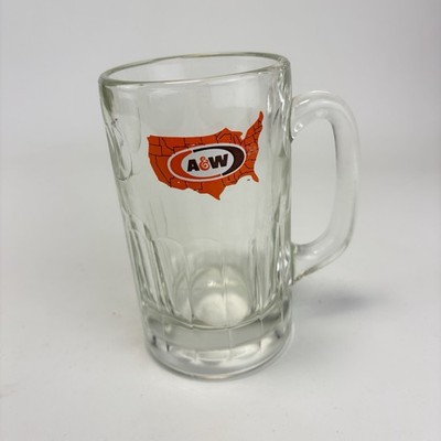 Vintage Heavy Wall A&W Root Beer Float Mug w/ Round Dimple Design - 6'' Hx3.5''W