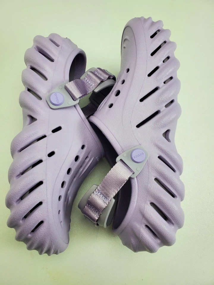 Zuecos Crocs Echo sandalias sin cordones púrpura lavanda para mujer talla 7/hombre talla 5 Foto 3 de 4