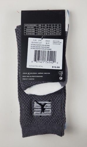 Nike Jordan Lightweight Crew Socks 2 Pairs Kids 5Y-7Y - Picture 2 of 3