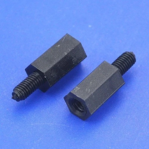 Espaciador separador hexagonal roscado M3 de nailon negro de 10 mm/0,39" macho-hembra - Paquete de 10 Foto 2 de 3