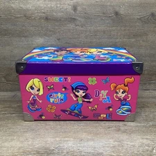 Lisa Frank Girls Rule Diva Storage Box Trunk Metal Handles & Corners Pre-Owned