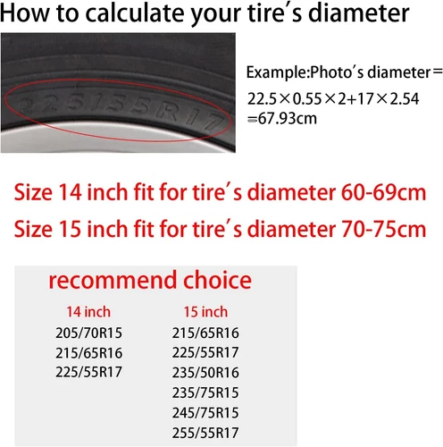 14" Silver Spare Tire Cover Heavy Duty Vinyl for Trailer RV Popup Camper SUV - Bild 9 von 24