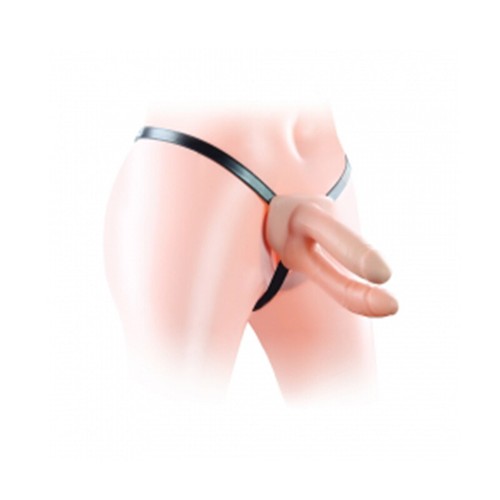 6" Unisex Hollow Strap On Double Penetration Dildo Dong Harness Adult Sex Toy - Picture 2 of 8