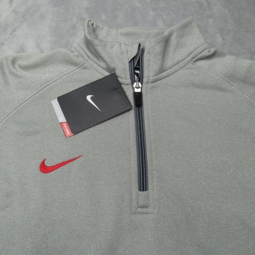 Nike Fleece Boys Large Gray Soccer Core Therma Fit Shirt 1/4 Zip Colorblock NEW - Picture 7 of 11