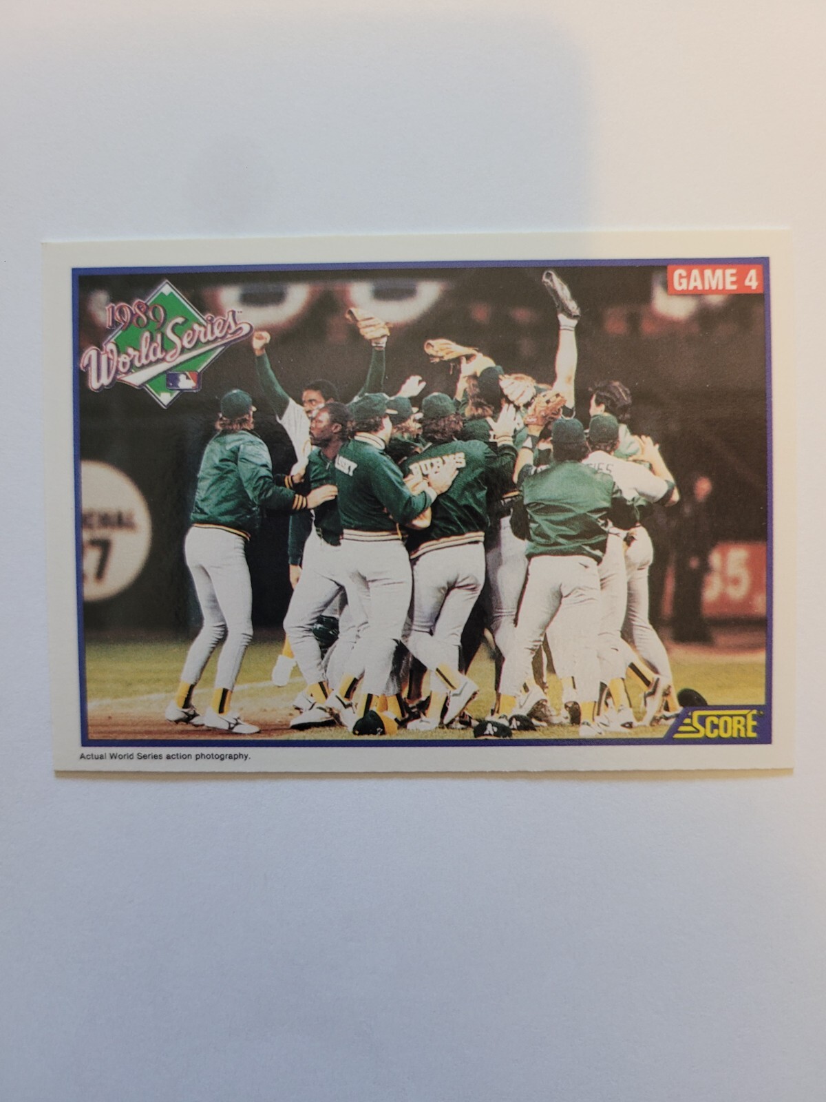 1990 SCORE WORLD SERIES GAME 4 SWEEP #703 NM