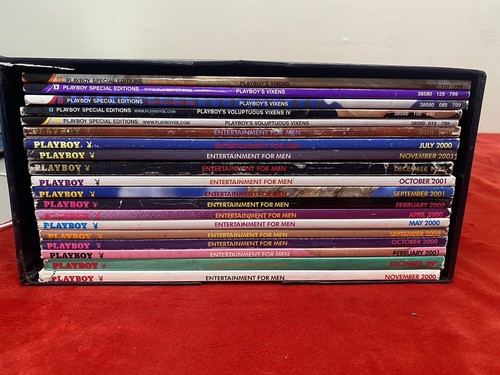 Lot Of 19 Vintage Playboy & Vixen Magazines 90s-2000s & Special Editions W/Box