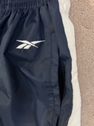 REEBOK Break Away Athletic Track Pants Pockets Navy Blue/White Size Small - Picture 2 of 11