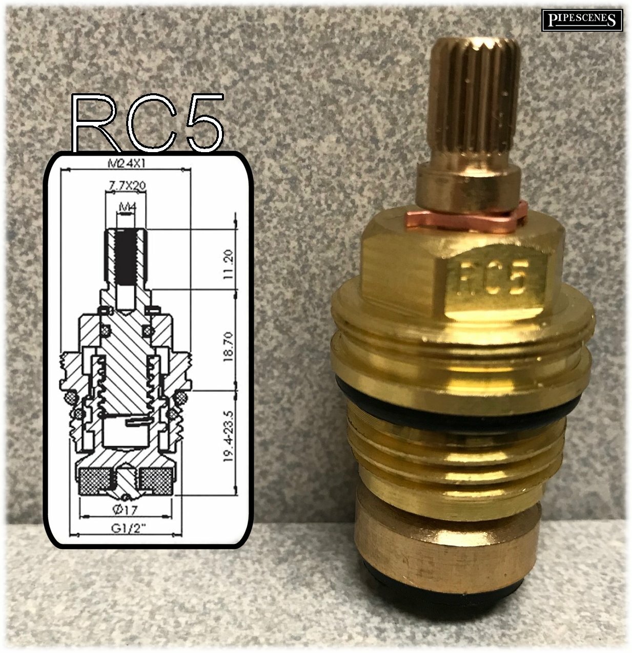 RC5 Standard Tap Washer Valve Gland Body Insert Standard 1/2" 20