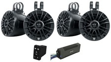 Kicker 48pxa10005 5-channel Amplifier Amp+4) Tower Speakers+bluetooth Controller