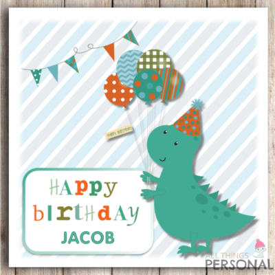 Personalised Boys Birthday Card Dinosaur 1st 2nd 3rd 4th 5th Son