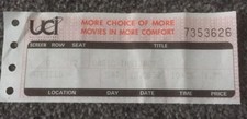 VINTAGE UCI TICKET STUB BASIC INSTINCT 1992