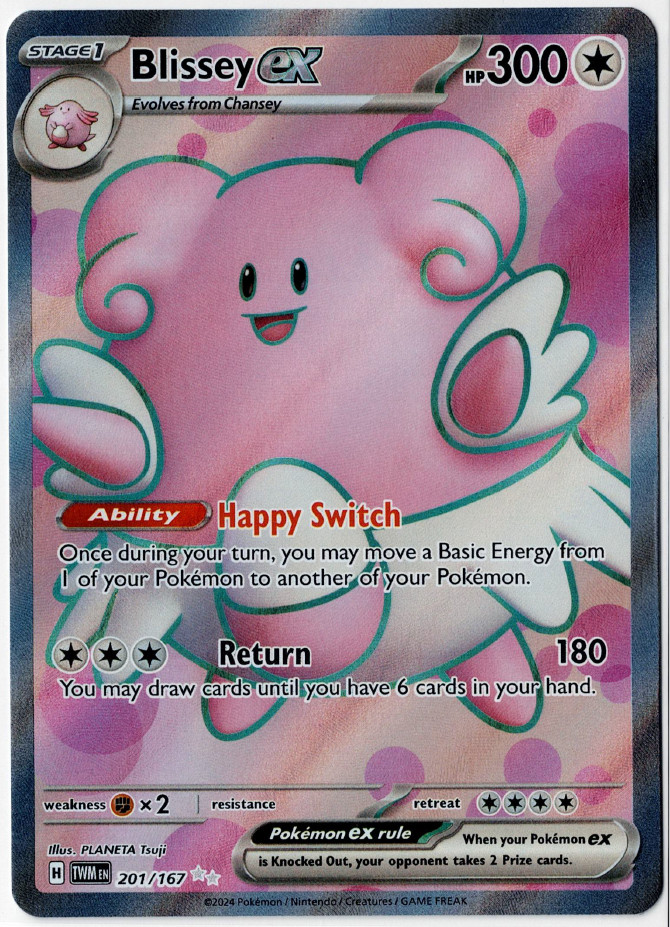 Pokemon TCG - Blissey EX 201/167 - Twilight Masquerade Double Rare - NM/M