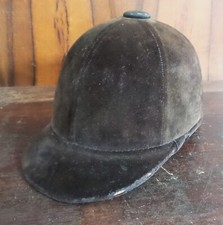 Vintage Mander Allender equestrian horse riding hat England brown velvet