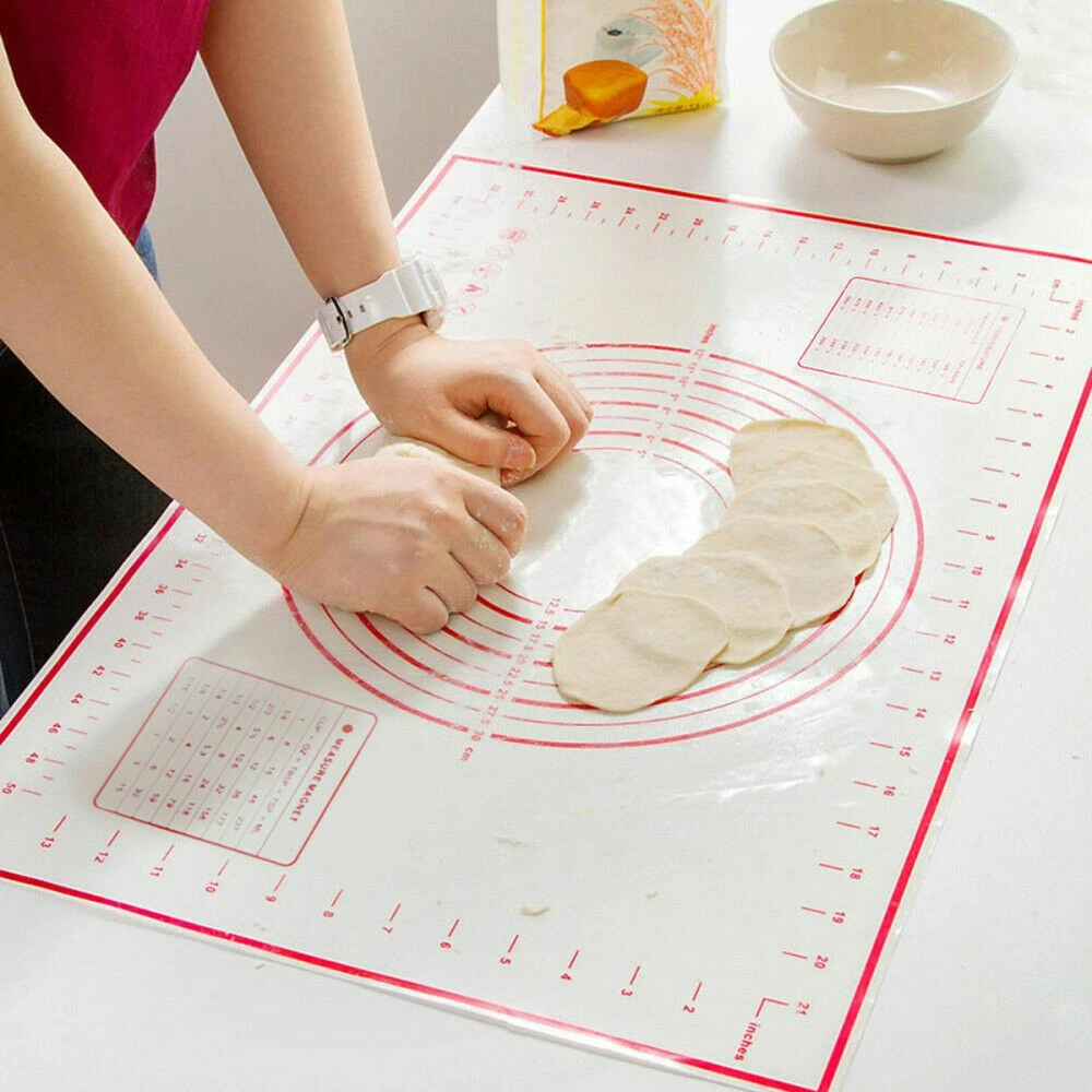 Silicone Pastry Mat Extra Thick Non Stick Baking Mat with Measurement  Fondant XL