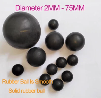 Schwarze runde Vollgummiball Hüpfbälle Trainingsball Durchmesser 2 mm - 75 mm - Bild 1 von 4